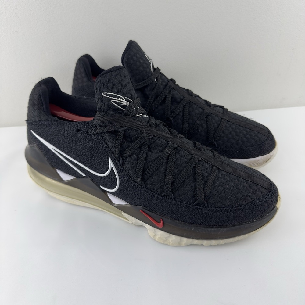 Nike LeBron 17 Low Men's Basketball Shoes Size 11.5 Black White Red CD5007-002